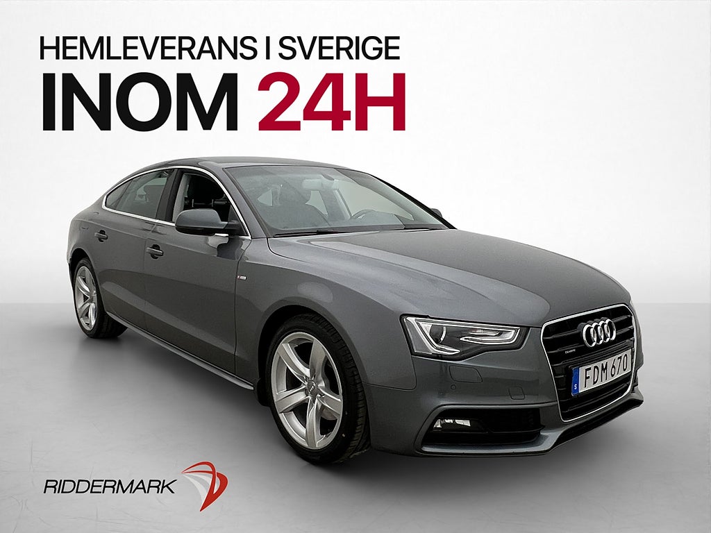 Audi A5 TDI Q 190hk S-Line D-Värm Läder P-Sensorer