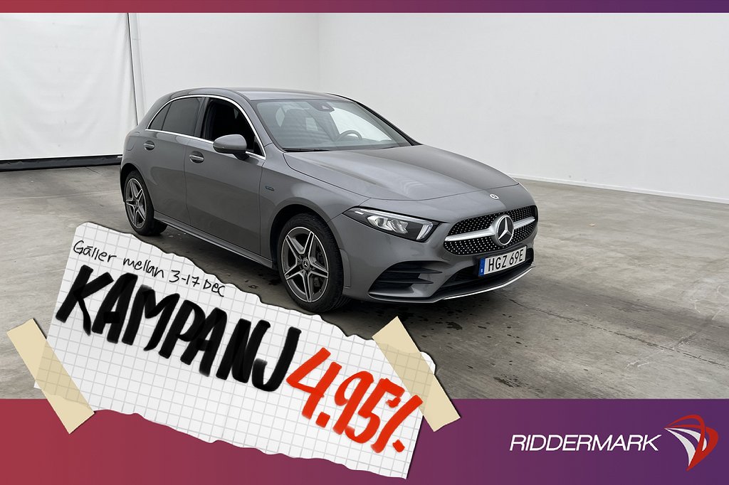 Mercedes-Benz A 250 e 218hk AMG Sport P-Värmare 4,95% Ränta