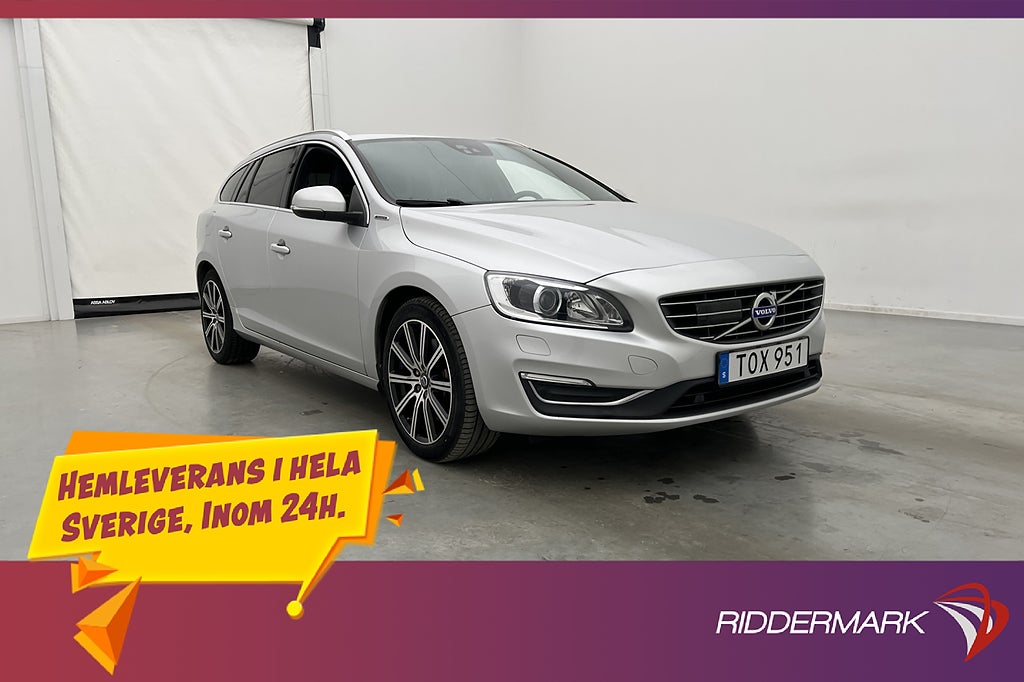 Volvo V60 D5 Plug-In AWD Classic Summum Värmare Drag Skinn