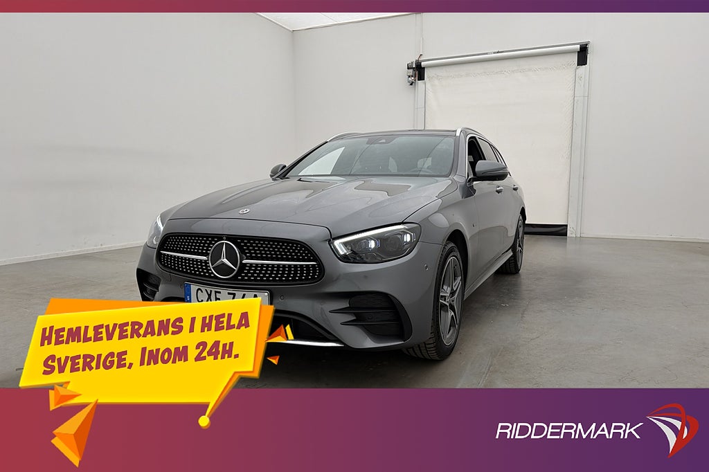 Mercedes-Benz E 300 T de 4M AMG Värmare Wide Pano Burm 360°
