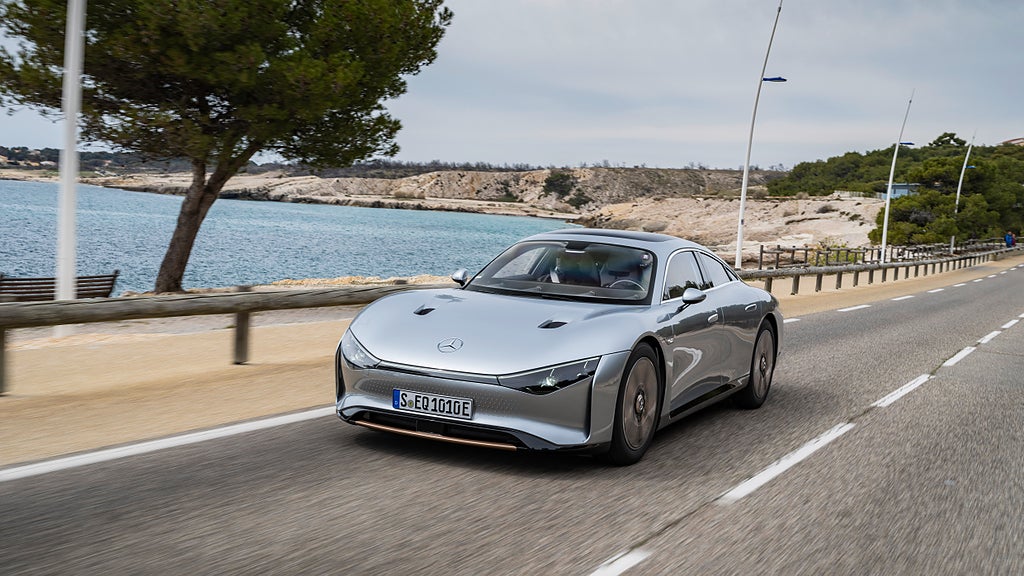 Mercedes-Benz VISION EQXX klarade av en sträcka på över 100 mil, på en enda laddning. Foto: Mercedes-Benz