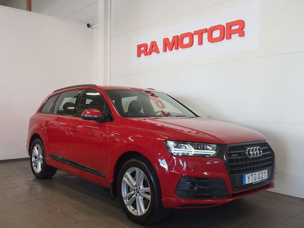 Audi Q7 3.0 TDI V6 272hk Quattro S-Line |Drag|D-värm|7-sits 2018