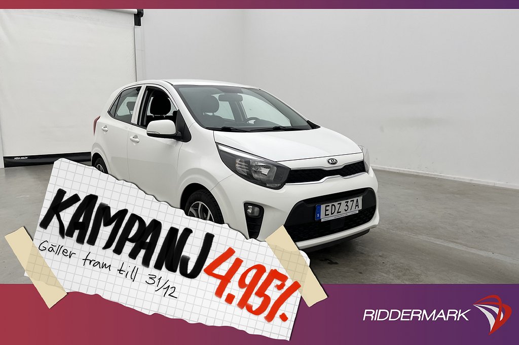 Kia Picanto 1.0 MPI 67hk Advance Kamera CarPl 4,95% Ränta