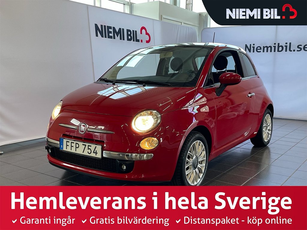 Fiat 500 1.2 8V Lounge SoV-hjul/Glastak