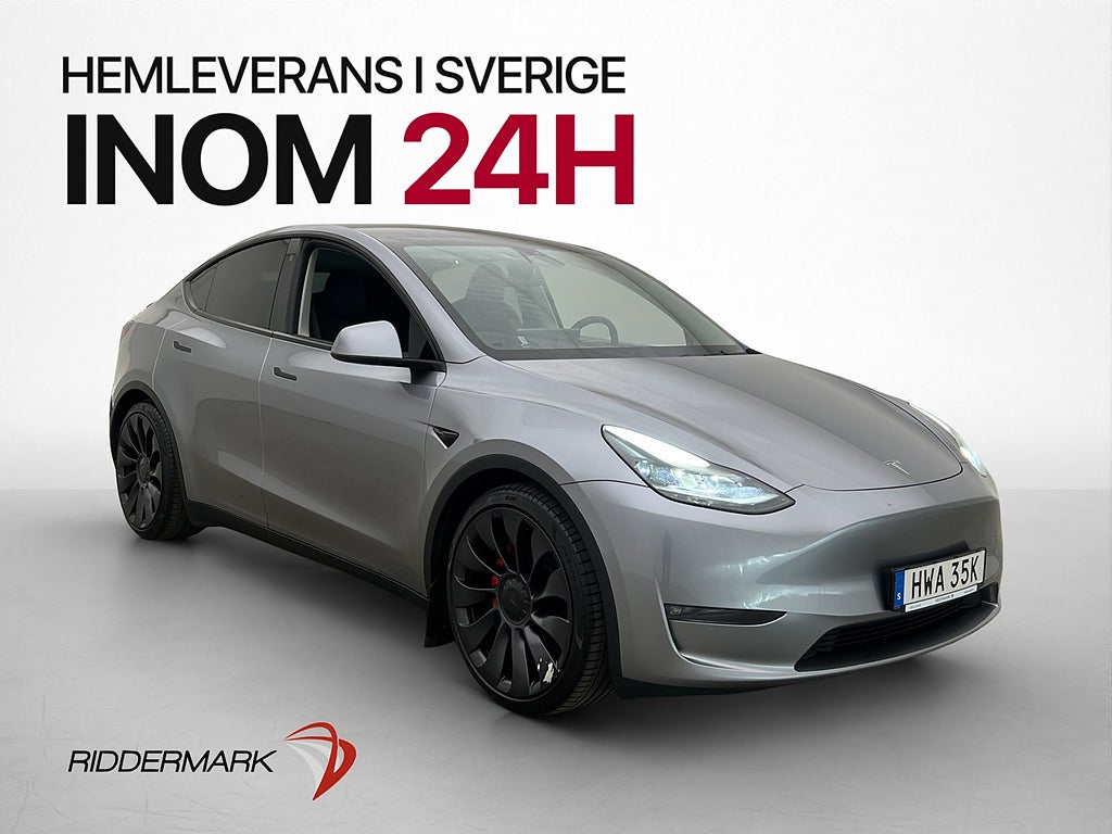 Tesla Model Y Performance AWD Drag AP Skinn Svensksåld MOMS
