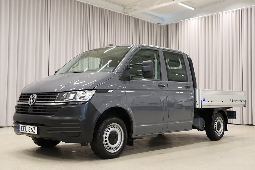 Volkswagen Transporter TDI Dubbelhytt 6-Sits Flak 3700Mil 