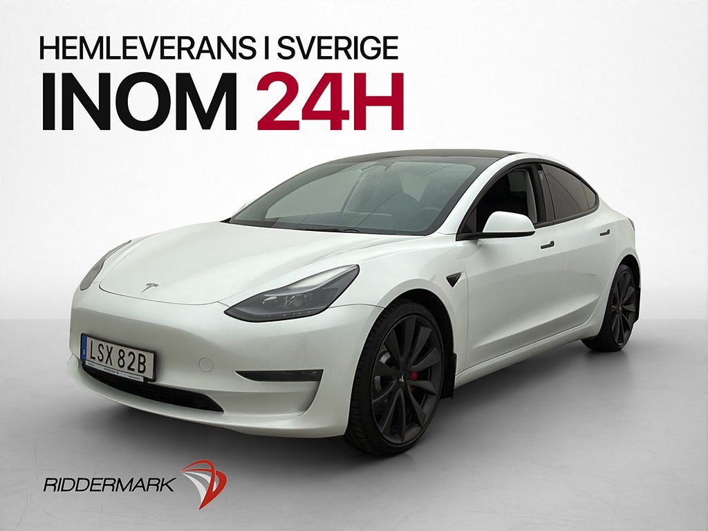 Tesla Model 3 Performance Sv-Såld Autopilot Pano 360 Värmare