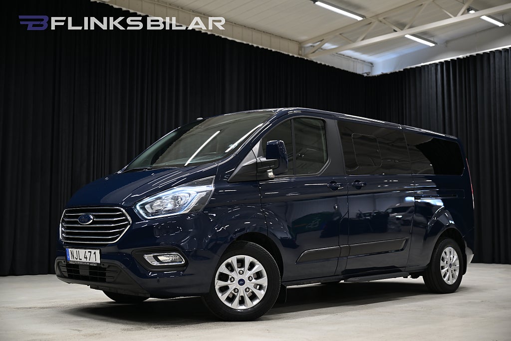 Ford Tourneo Custom 130HK Automat|9-Sits|Dubbeldörr|Lågmil|Kambytt