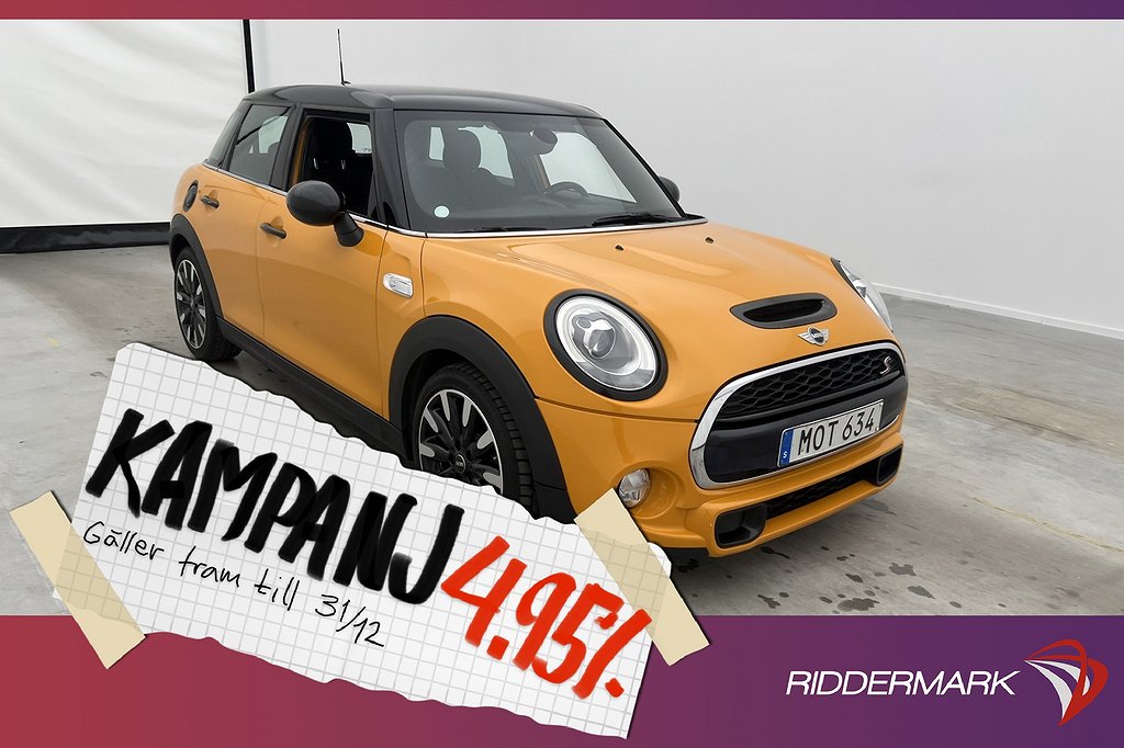 MINI Cooper S 5-dörrar 192hk JCW Navi P-Sensorer 4,95% Ränta