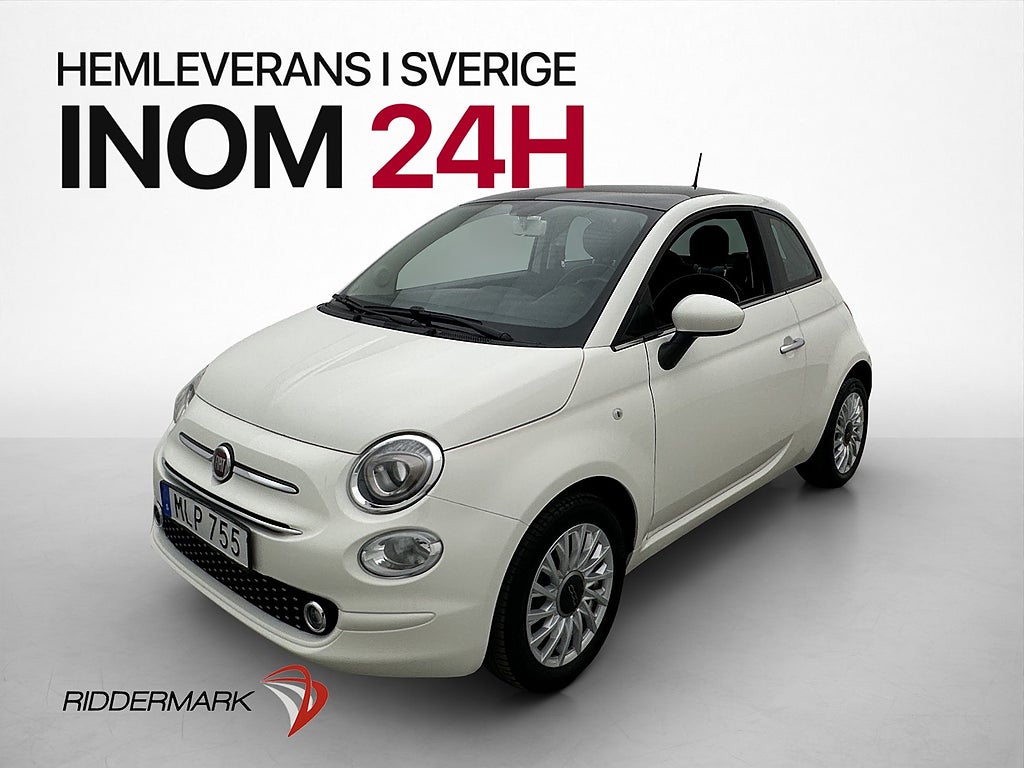 Fiat 500 1.2 69hk Lounge Pano Sensorer Bluetooth