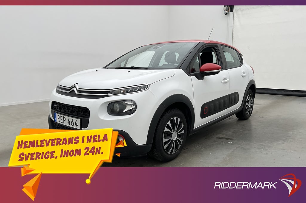 Citroën C3 1.2 VTi 82hk CarPlay P-Sensorer Farthållare