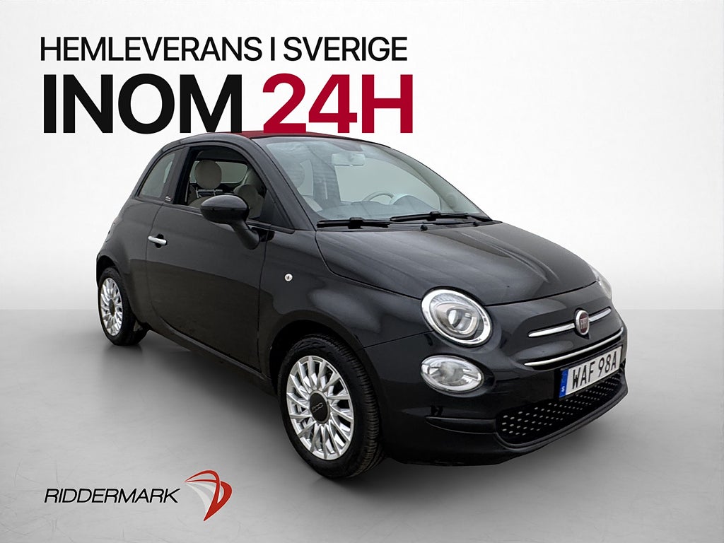 Fiat 500C Hybrid Cabriolet 70kh Lounge Sensorer Bluetooth