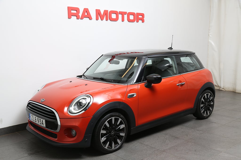 MINI Cooper 3-dörrars 136hk Aut Panorama Motorvärmare 2021