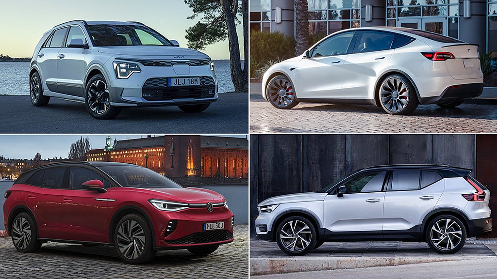 Kia Niro, Tesla Model Y, Volkswagen ID.4 och Volvo XC40 var några av de populäraste bilarna 2022 i Sverige.