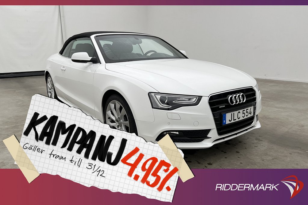 Audi A5 Cabriolet 2.0 TFSI Quattro 225hk Comfo 4,95% Ränta