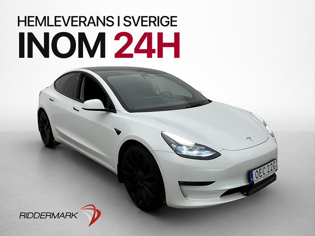 Tesla Model 3 Performance FSD LED-Ramp Svensksåld
