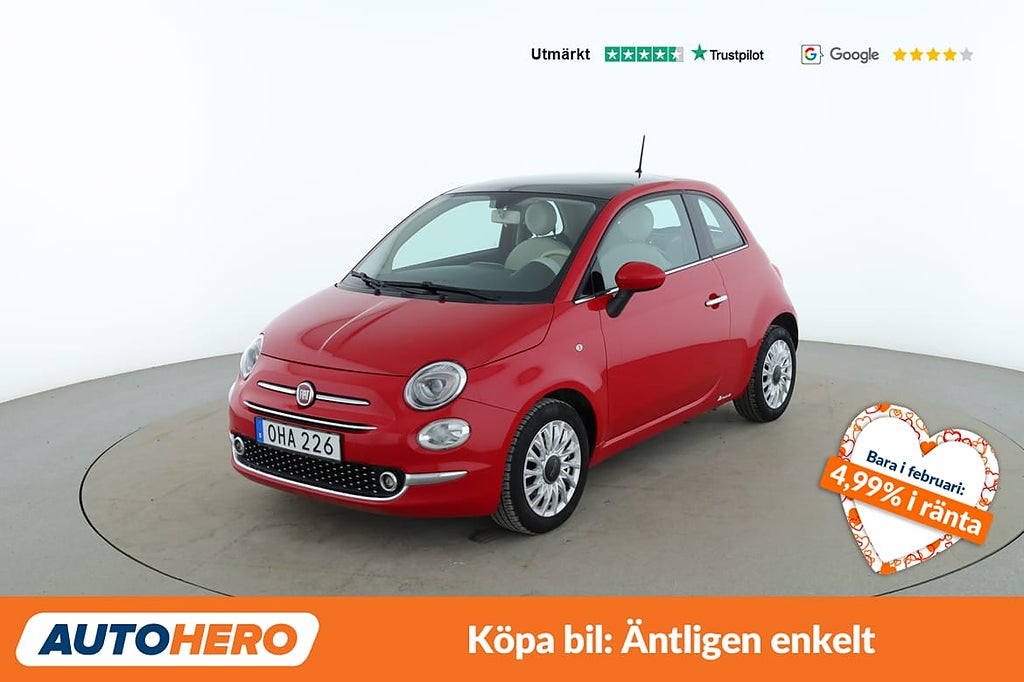 Fiat 500 1.2 Lounge / Taklucka, PDC-Bak
