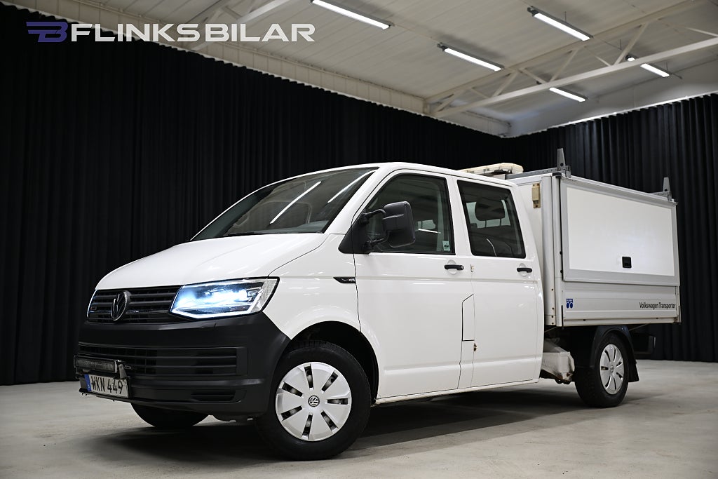 Volkswagen Transporter 4Motion 150HK Dubbelhytt|Kåpa|Inredd|LED|Sortimo|SeUtr!