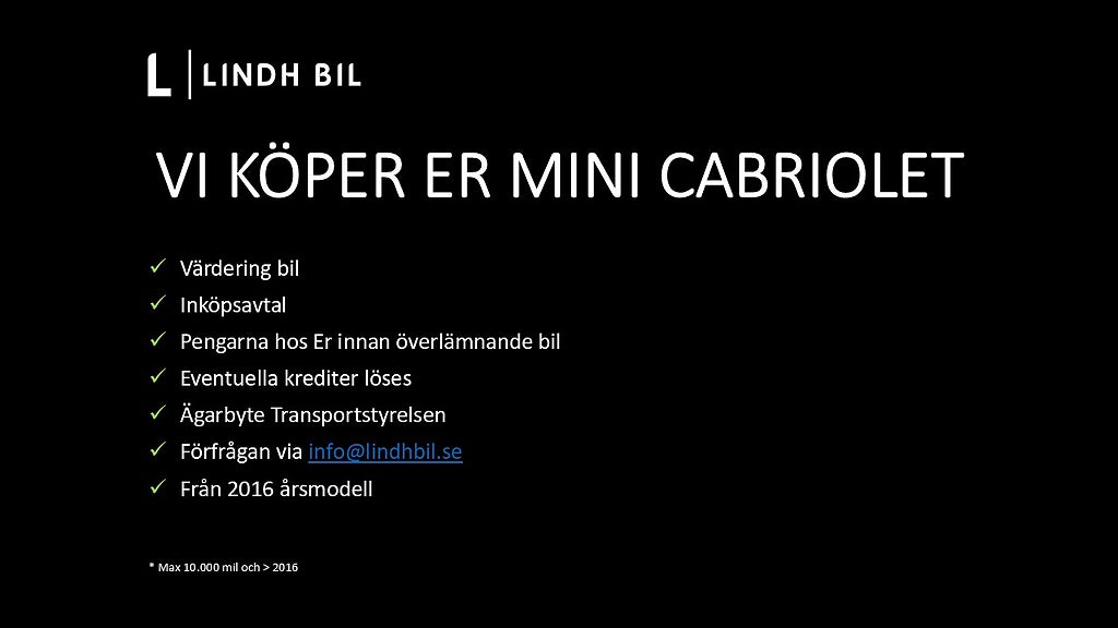 MINI Cooper S CABRIOLET 178 HK AUT SIDE WALK EDITION | SÅLD