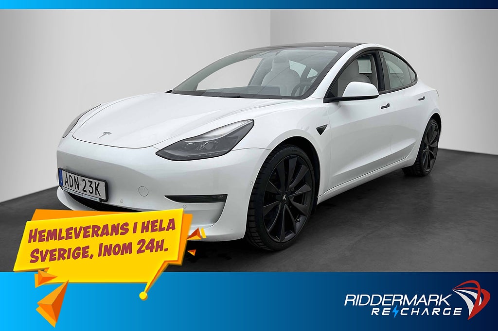 Tesla Model 3 Long Range AWD Autopilot Dragkrok Svensksåld