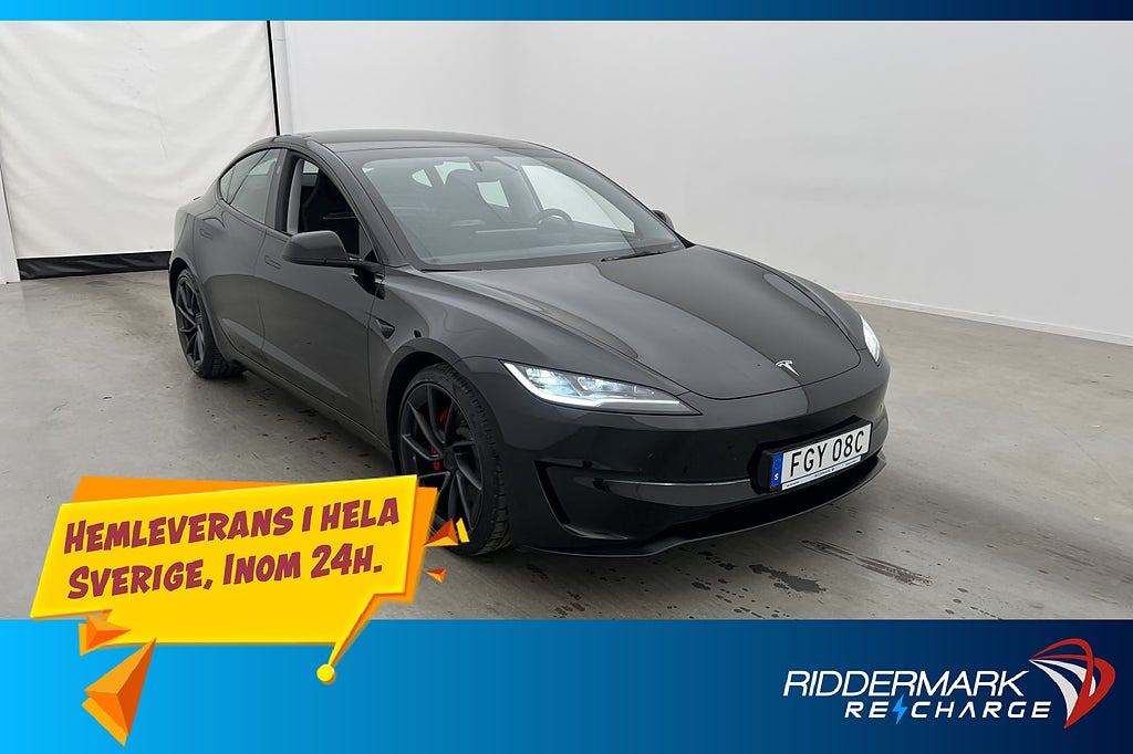 Tesla Model 3 Performance AWD Autopilot Rattvärme Svensksåld