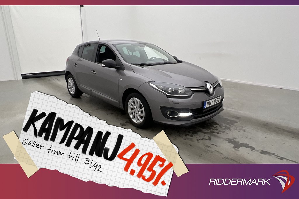 Renault Mégane 110hk Limited Sensorer Dragkrok 4,95% Ränta