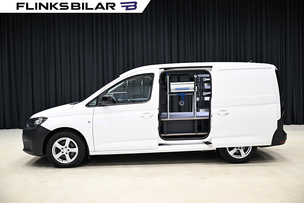Volkswagen Caddy Maxi DSG 122HK V-Inredd|Dubbeldörr|Dubbelgolv|Moms|SeUtr!