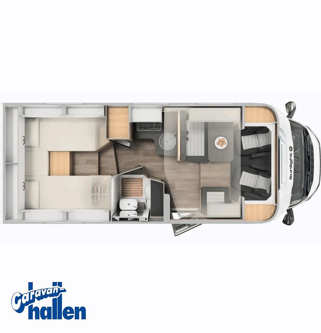 Sunlight T 66 S Adventure (Fiat) Vit (5e bältesplats/5sovplatser) 3500kg 