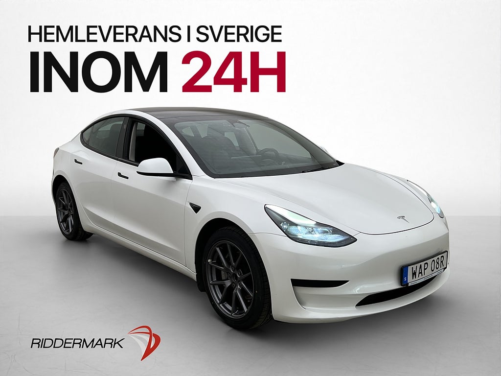 Tesla Model 3 Standard Range Värmepump Autopilot Pano MOMS