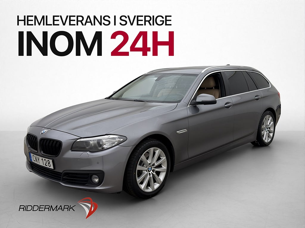 BMW 520d xDrive Dragkrok Skinnklädsel P-sensorer Farthållare