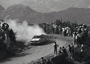 Audi quattro - Stig Blomqvist drifting at the 1983 acropolis Rally.