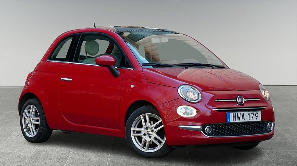Fiat 500 1.2 69hk | 871 kr/mån | Lounge & Panorama | Värm...