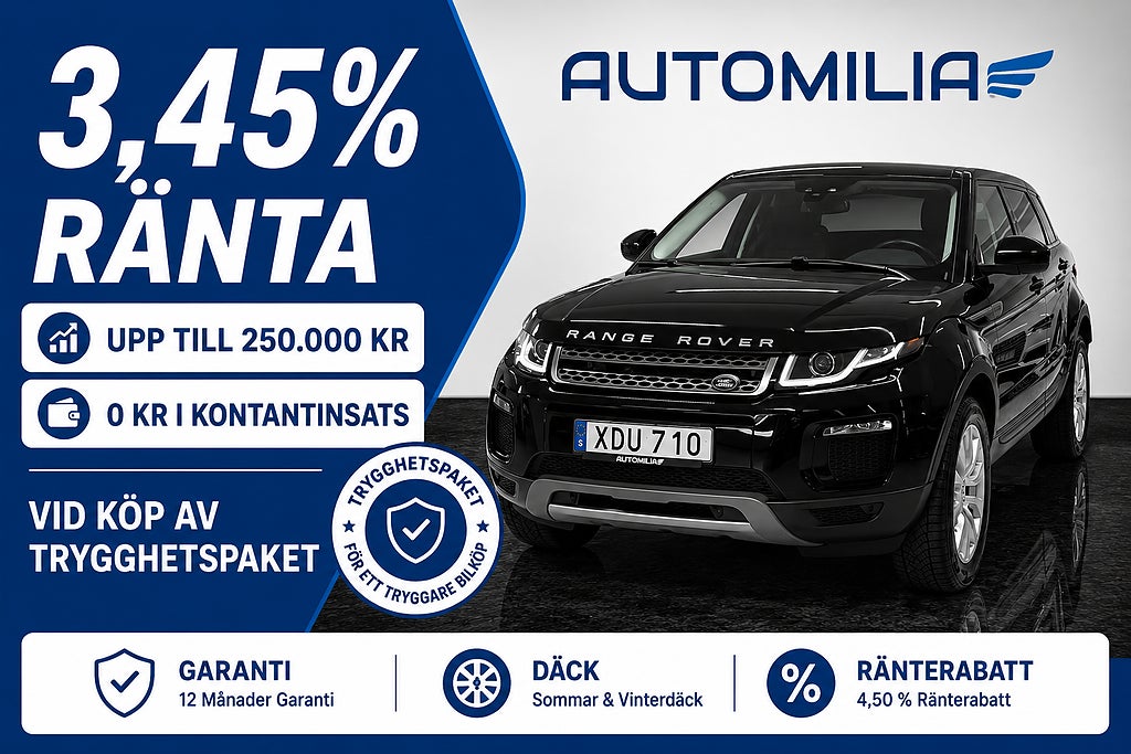Land Rover Range Rover Evoque 2.0 AWD, Backkamera, Navi, SUPERLÅG RÄNTA 3,45%
