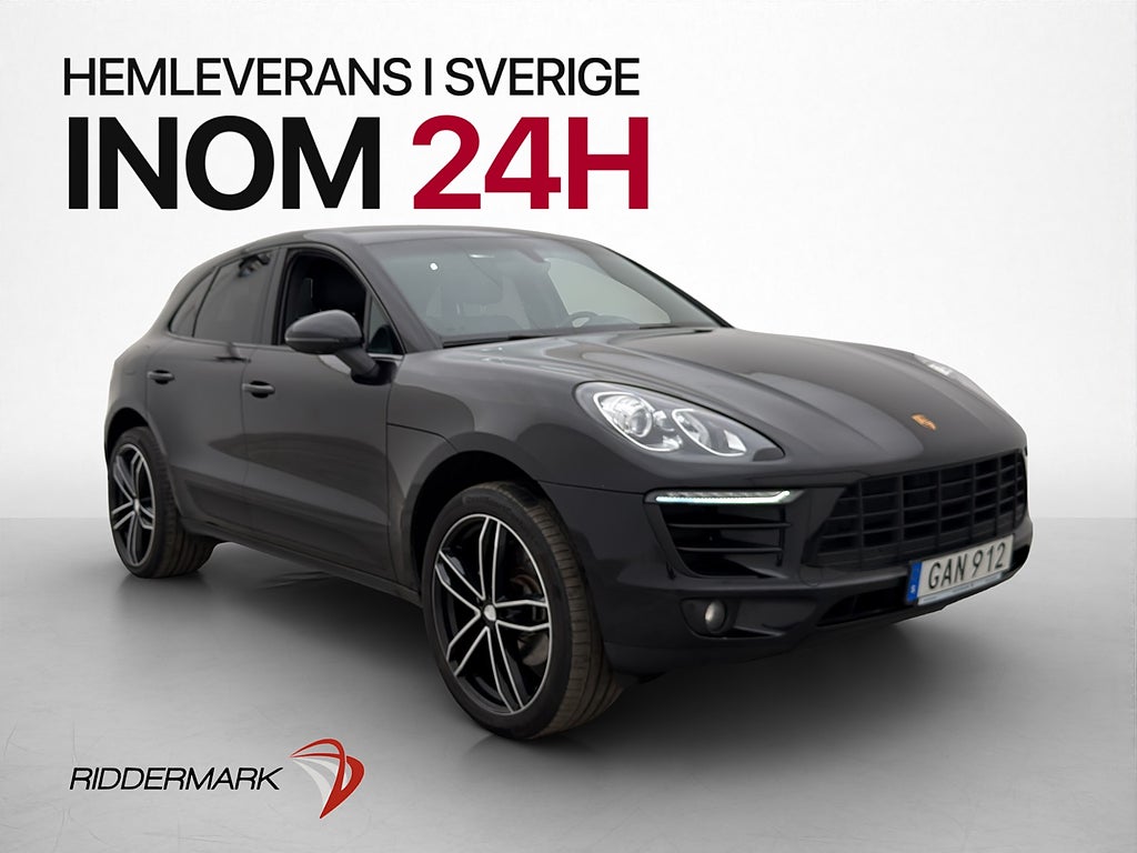 Porsche Macan S Värmare 14 Vägs Skinn BOSE Kamera PASM 258hk