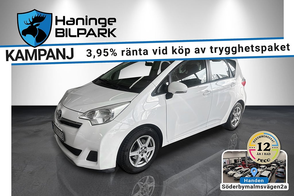 Toyota Verso-S 1.33 Dual VVT-i  SUPERDEAL 3.95% / BT / MoK / LÅGMILAD