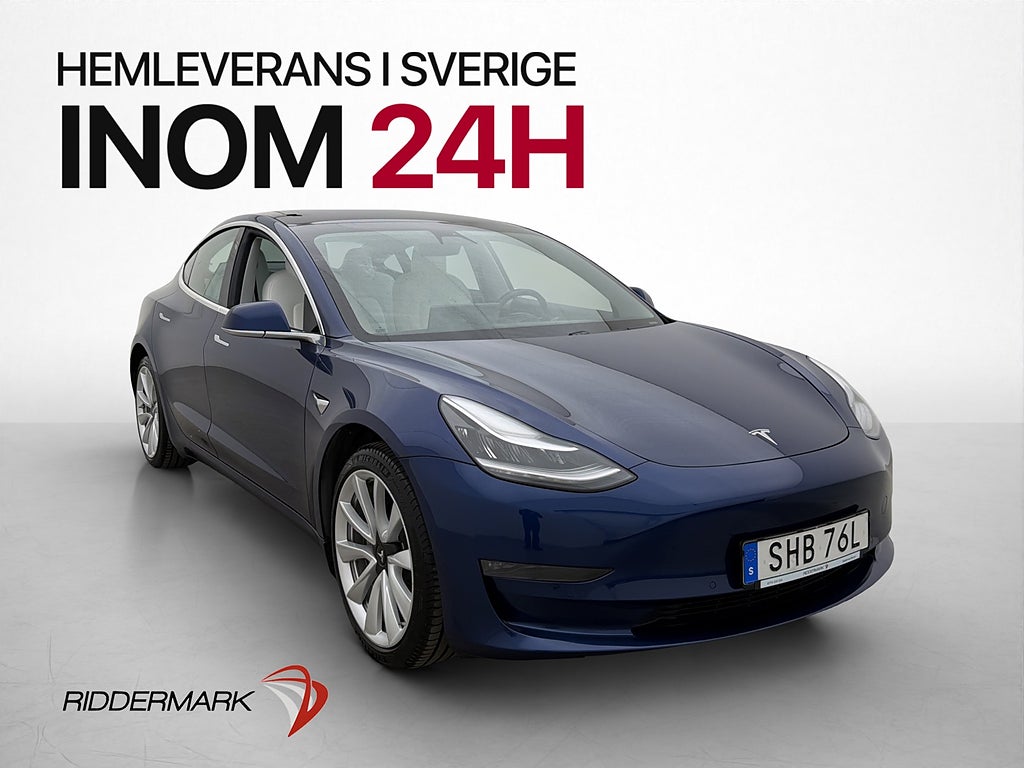Tesla Model 3 Long Range AWD Pano AP Ljus interiör