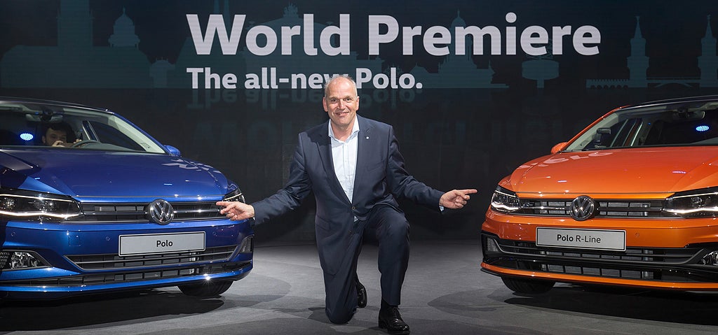 Jürgen Stackmann, Member of the Board of Management of the Volkswagen Passenger Cars brand with responsibility for ‘Sales, Marketing and After Sales', presents the new Volkswagen Polo.