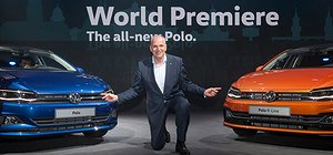 Jürgen Stackmann, Member of the Board of Management of the Volkswagen Passenger Cars brand with responsibility for ‘Sales, Marketing and After Sales', presents the new Volkswagen Polo.