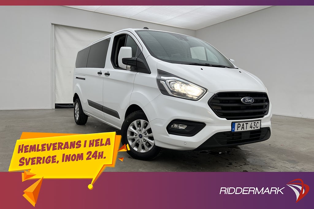 Ford Transit Custom Kombi Lång Värmare B-Kamera 9-Sits Moms