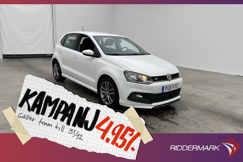 Volkswagen Polo 1.2 TSI 90hk R-Line M&K-Värm Sen 4,95% Ränta