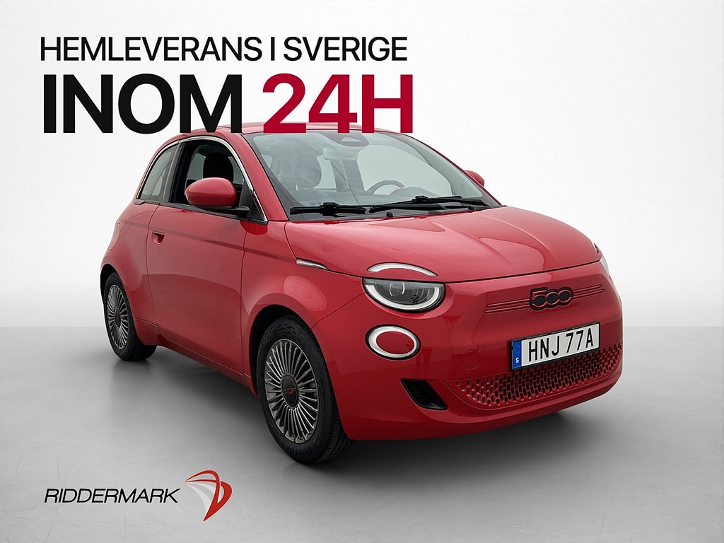 Fiat 500e 42kWh 118hk Sätesvärme Sensorer ISOFIX CarPlay