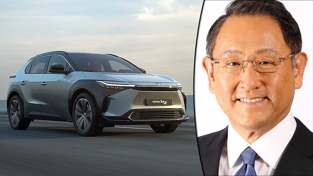 Toyota bZ4x och Akio Toyoda.