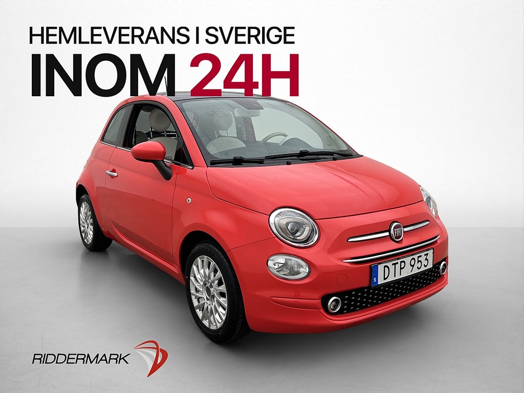 Fiat 500 Lounge 69hk Pano Nybytt Kamrem *ENDAST 2675 MIL!*