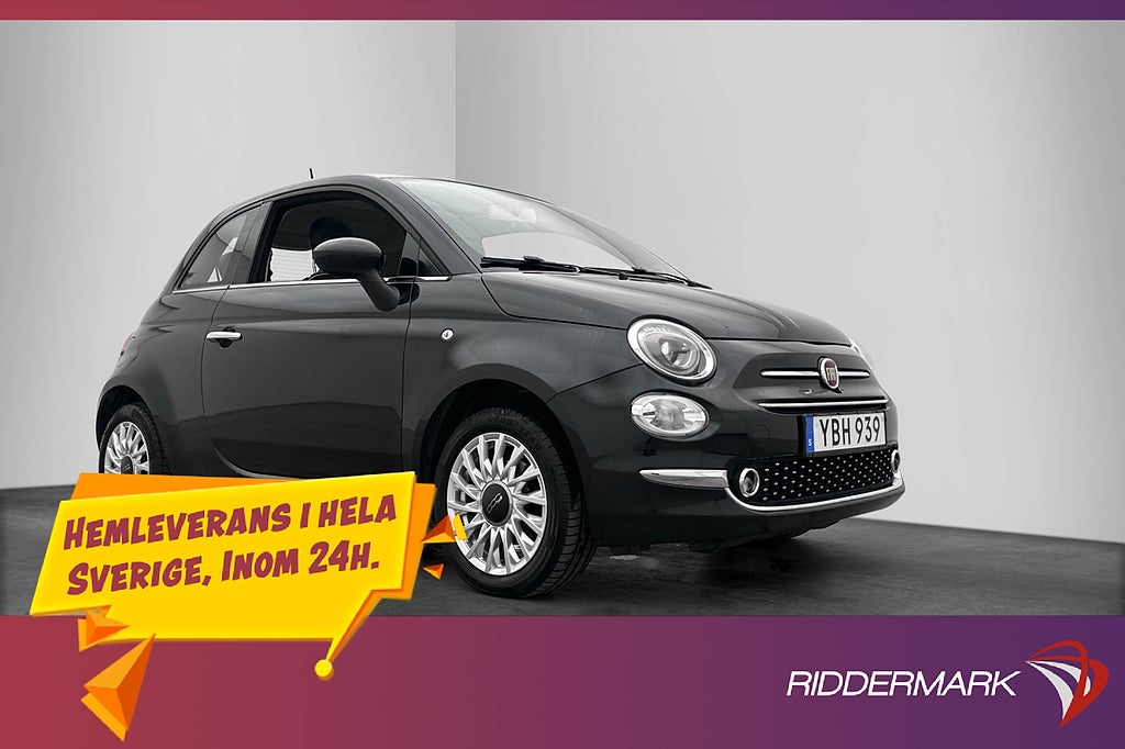 Fiat 500 1.2 8V 69hk Lounge Pano Skinn 0.49l/mil
