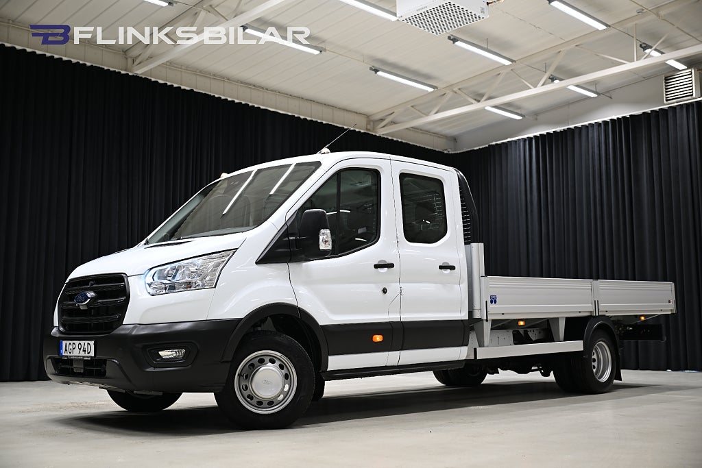 Ford transit 500 Dubbelhytt 170HK Flak Drag Värmare Moms 