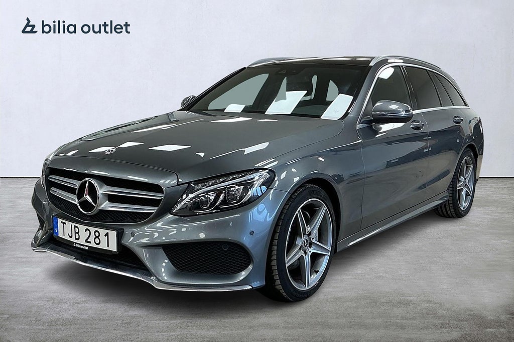 Mercedes-Benz C 220 T d 9G-Tronic AMG Line Pano Drag B-kam Skinn Navi