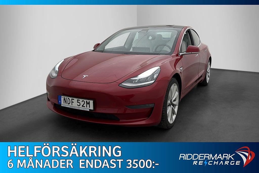Tesla Model 3 Long Range AWD Ljus-Interiör Autopilot Sv.Såld