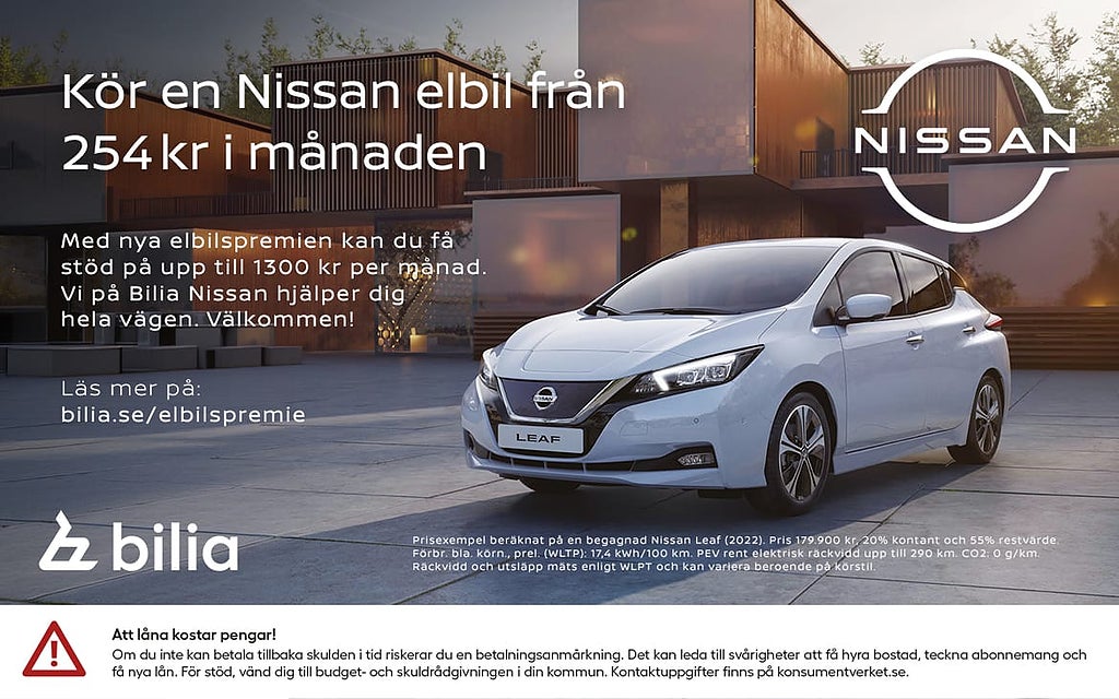 Nissan Leaf e+ 59KW N-Connecta V-hjul 3,95% Räntekampanj