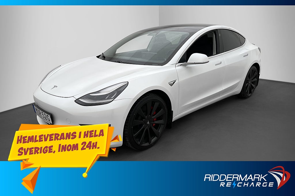 Tesla Model 3 Performance Autopilot Panorama Svensksåld
