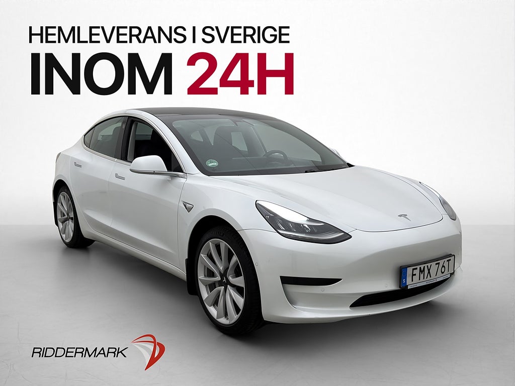 Tesla Model 3 Standard Range Plus Svensksåld Panorama Kamera